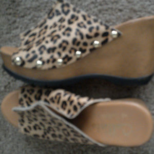 Callisto Leopard Wedge Heel Sandal**** Never Worn